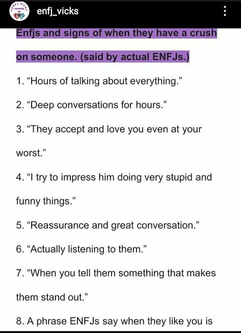 Crush On Someone, Enfj Personality, Enneagram 2, Funny Status Quotes, Funny Status, Crushing On Someone, Funny Statuses, Deeper Conversation, 16 Personalities