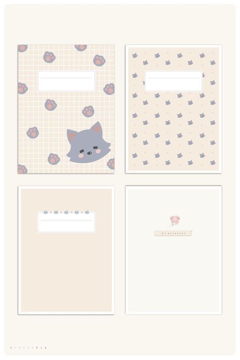 Kawaii Digital Covers | Student Notebook | for GoodNotes, Noteshelf, Notability ©PaperPigCompany onplanners #blackoutplanner #plannerpagesideas. Printable Paper Patterns, Book Cover Art Design, Matching Stickers, Keep Rocking, Student Notebook, Note Writing Paper, Free Planner Stickers, Notebook Cover Design, Book Cover Template