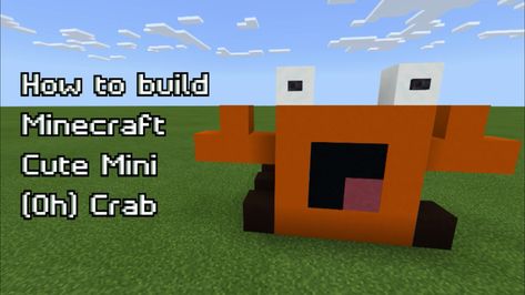 Cute Oh surprised Crab Mini-Build. Check out my Tutorials of Mini-Series block by block on My YouTube channel. #minecraft #cute #mini #crab #ohcrab #surprisedcrab Minecraft Crab Build, Crab Minecraft, Build Minecraft, Mini Aquarium, Cute Minecraft Houses, Minecraft Inspo, Mini Series, Minecraft Houses, My Youtube Channel