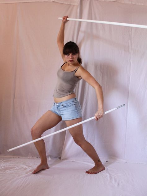 SrsFace by Tasastock on DeviantArt Pose Spear Reference, Spear Action Pose, Quarterstaff Pose Reference, Pose Reference Holding Staff, Person With Spear Reference, Trident Pose Reference, Woman With Spear Pose, Spear Drawing Reference, Spear Reference Pose