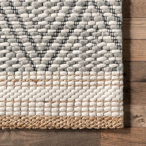 Foundry Select Laura Bohemian Trellis Wool and Jute Area Rug | Wayfair Neutral Rug Living Room, Rug For Dining Room, Paisley Rug, Jute Area Rug, Coastal Rugs, Laundry Room Rugs, Neutral Rug, Jute Area Rugs, Rug Neutral