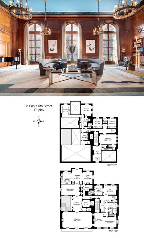 Nyc Apartment Floor Plans, Property Layout, Plan Floor, Duplex Plans, Duplex Penthouse, House Plans Mansion, Mansion Floor Plan, Nyc Real Estate, Apartment Floor Plans