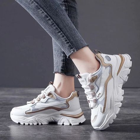 Korean Rubber Shoes, Running Shoes Woman, Wedge Sneakers Style, Girls Shoes Teenage, Rubber Shoes For Women, Platform Sneakers Women, Latest Ladies Shoes, Sport Shoes Women, Girly Shoes