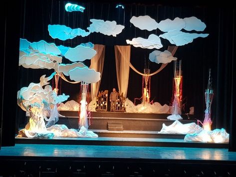 Heaven Stage Design, Heaven Set Design, Whimsical Set Design, Stage Scenography, Scenography Design, Gateway To Heaven, Set Theatre, Scenic Design Theatres, Theatre Decorations