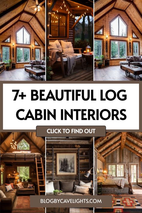 7 log cabin interiors Inside Log Cabin Homes Interiors, Small Log Cabin Homes Interior, Log Home Interior Design, Log Cabin Interior Ideas, Mountain Cabin Interior, Rustic Cabin Interior, Log Cabin Interiors, Cabin Homes Interior, Cabin Interior Ideas