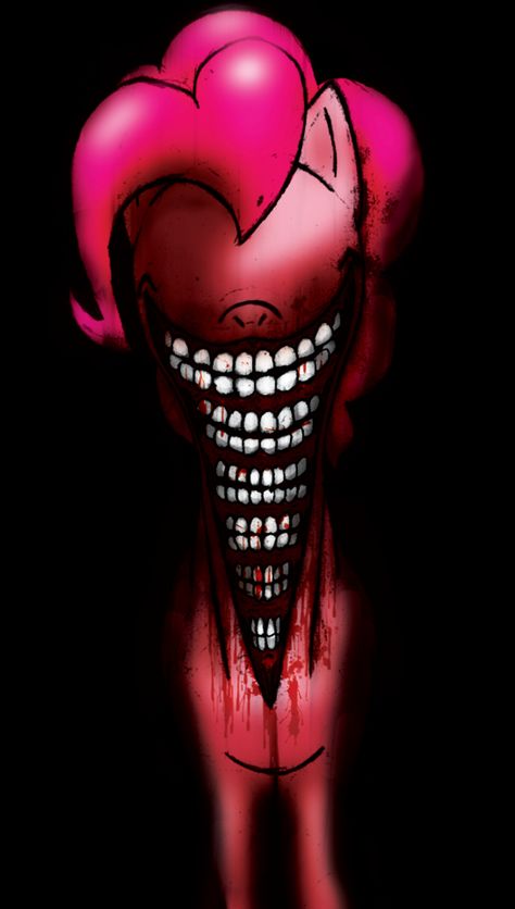 Happiness and horror all together from a psychotic pony girl. Pinkie Pie, Happy Face, Halloween Face Makeup, Pie