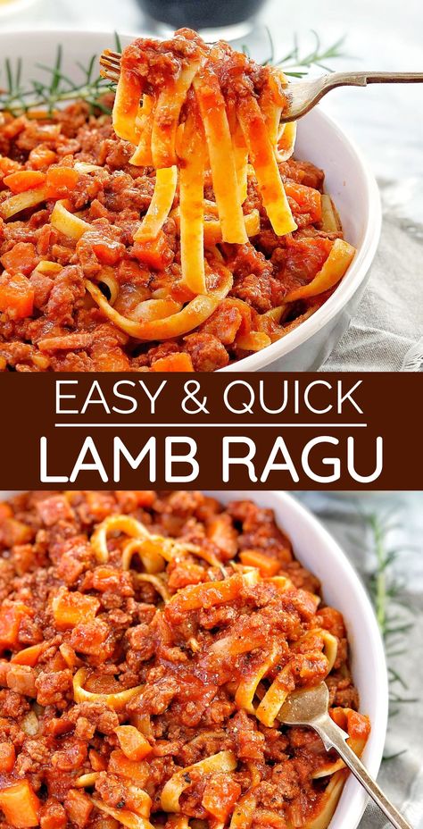 Ground Lamb Pasta, Mince Lamb Recipes, Ground Lamb Pasta Recipes, Lamb Ragu Recipe, Lamb Mince Recipes, Food Supermarket, Mince Dishes, Ground Lamb Recipes, Lamb Pasta