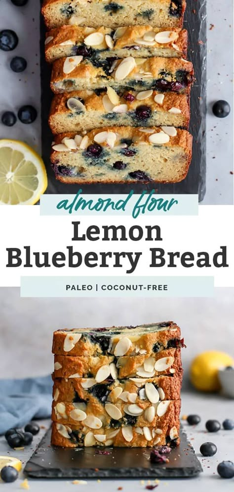 Lemon Blueberry Pound Cake, Paleo Bread Recipe, Easy Quick Bread, Bread For Breakfast, Fit Mitten Kitchen, Blueberry Pound Cake, Quick Bread Recipes Easy, Gluten Free Easy, Grain Free Bread