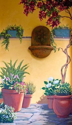 Hassle-Free Gardening - Botanical Murals for the Backyard - Morgan Mural Studios Garden Mural, Deco Jungle, Fence Art, Patio Wall, Wall Murals Painted, Walled Garden, Fence Paint, Decoration Photo, Garden Painting