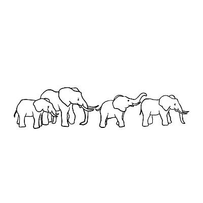 Simple Elephant Family Tattoo Design - A tattoo with multiple elephants drawn with a fine line style. The elephants appear to move in the same direction. Easy Elephant Drawing, Dachshund Tattoos, Elephant Drawings, Elephant Family Tattoo, Tattoo Journal, Private Tattoos, Family Tattoo Designs, Elephant Tattoo Design, Tattoo Meanings