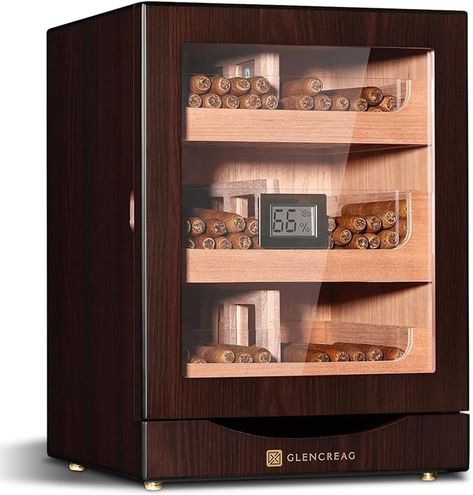 Amazon.com: GLENCREAG MET-1031 Cigar Humidor Cabinet for 100 to 150 Cigars with Spanish Cedar Lining, Tight-Seal Magnetic Door, 3+1 Large Capacity Drawers, Gift for Cigar Lovers : Health & Household Humidor Cabinet, Bathroom Lighting Trends, Dining Ware, Lighting Trends, Humidor, Garage Storage Cabinets, Game Room Furniture, Mudroom Furniture, Kid Beds