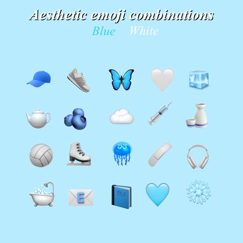 Emojis blue Blue Emojis Aesthetic, Snapchat Emojis Aesthetic, Blue Emoji Combinations, Emojis Aesthetic, Blue Emojis, Blue Heart Emoji, Emojis Combinations, Green Emoji, Snapchat Emojis