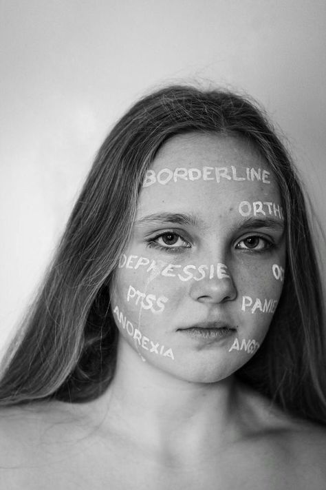 Mental Health Advertising, Photography A Level, Mental Health Photography, Written On The Body, Ap Portfolio, Teenage Life, Inner Critic, Mentally Strong, Awareness Campaign