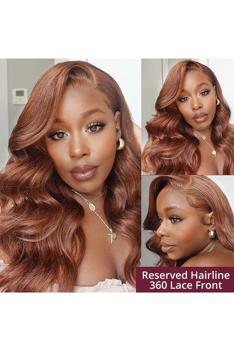 Human Hair Color, Honey Blonde Hair, Blonde Hair With Highlights, Colored Wigs, Brown Wig, Body Wave Wig, Body Wave Hair, Hair Quality, Reddish Brown