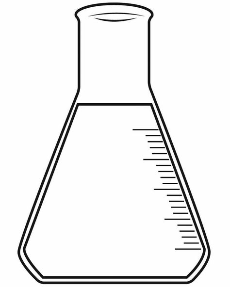 Beaker Drawing, Chemistry Classroom Decorations, Flask Drawing, Science Lab Decorations, Science Drawing, Cookies Design, Science Printables, Scientific Drawing, Erlenmeyer Flask