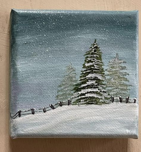 Acrylic Christmas Tree Painting, Painting Idea For Beginners, Paintings Simple, Diy Christmas Canvas, Acrylic Christmas Tree, Christmas Tree Canvas, Tree Painting Canvas, Diy Christmas Paintings, Paintings Easy