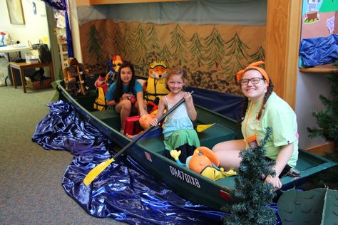 Loving Rolling River Rampage VBS! Wilderness Adventure Vbs, River Rafting Adventure Vbs, Jungle River Cruise Vbs, Vbs Aesthetic, Camping Vbs Theme, Wilderness Escape Vbs, Camp Out Vbs, Pride Float, Camping Vbs