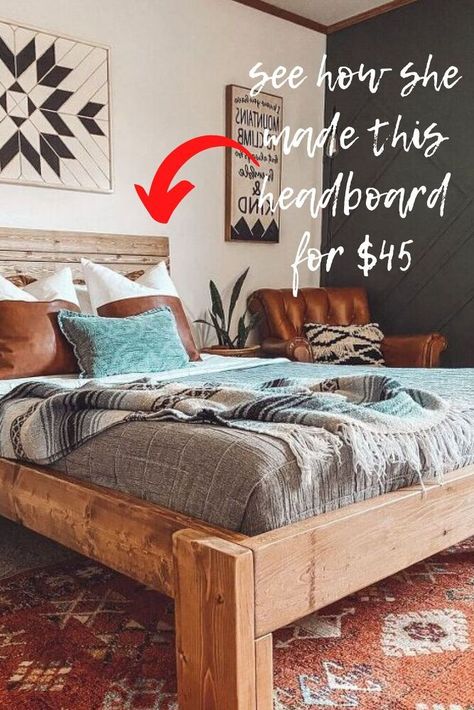 Scrap Wood Headboard, Diy Wooden Headboard, Diy Wallpaper Headboard, Rustic Wooden Headboard, Wallpaper Headboard, Farmhouse Bedroom Set, Rustic Wood Headboard, Diy Headboard Wooden, Diy Fireplace Mantel