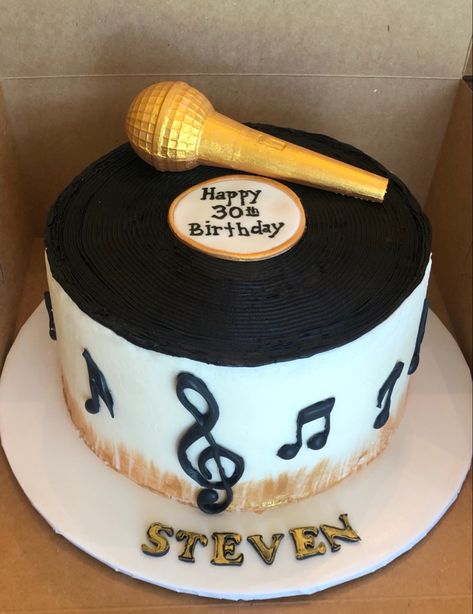 Karaoke Birthday Cake, Karaoke Cake, Music Note Birthday Cake, Microphone Cake, Indian Musical Instruments, Birthday Cakes For Women, Cakes For Women, Happy 30th Birthday, 12th Birthday