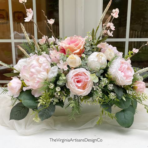 Excited to share this item from my #etsy shop: Blush/Pink Faux Floral Arrangement | Pink Floral Arrangement | Blush Floral Centerpiece / Floral Centerpiece #easter #eucalyptus #allseasons #housewarming #farmhouseflowers #giftsformom Rose Gold Centerpiece, Winchester Va, Spring Wedding Decorations, Bridal Shower Flowers, Spring Centerpiece, Rose Centerpieces, Faux Floral Arrangement, Memorial Flowers, Coquette Style