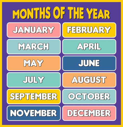 Printable Months Of The Year Chart Name Of Months Printables, Months Of The Year Charts For Classroom, Month Chart Preschool, Month Labels Printable Free, Month Name Chart, Month Of The Year Chart For Preschool, Months Of The Year Printables Free, Months Of The Year Chart, Charts For Classroom Decoration