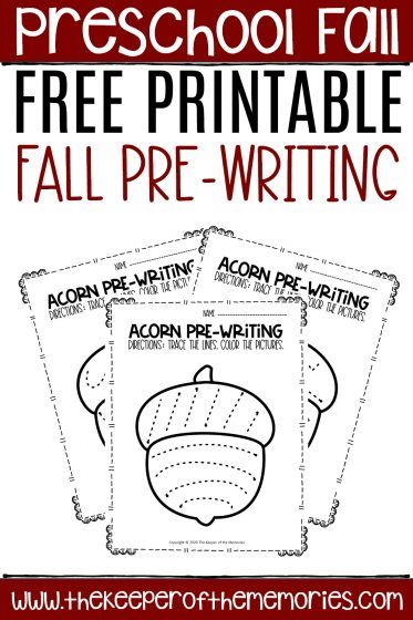 Introducing Fall To Preschoolers, Thanksgiving Prewriting Worksheets, Fall Name Practice Preschool, Fall Morning Work Preschool, Fall Letter Tracing, Fall Writing Center Preschool, Fall Preschool Journal Ideas, Fall Writing Activities Preschool, November Activities For Preschool