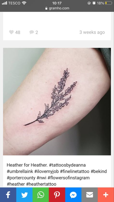 Heather Tattoo, Scotland Tattoo, Scottish Tattoo, Heather Flower, Artsy Tattoos, Scottish Heather, Elbow Tattoos, Sleeve Ideas, Tattoo Arm