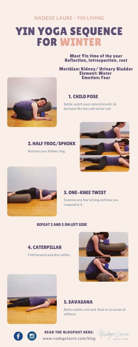 Winter is the most yin time of the year. Take a moment to rest, reflect and nourish your Kidney Jing with this Yin Yoga sequence with Nadege Laure. Restorative Yin Yoga, Yoga Words, Yin Yoga Class, Yin Yoga Sequence, Yoga Themes, Morning Yoga Routine, Healing Yoga, Yoga Sequence, Yoga Mindfulness