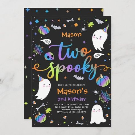 $3.03 | Two Spooky Cute Halloween Ghost 2nd Birthday Party | Halloween Birthday Invitations | halloween, halloween birthday, halloween party, spooktacular party, halloween ghost party, ghost birthday party, cute ghost party, boy halloween birthday, two spooky birthday, halloween 2nd birthday Spooky One, Cute Halloween Ghost, Ghost Party, Halloween Birthday Invitations, 1st Birthday Party Invitations, 2nd Birthday Party, 2nd Birthday Invitations, Spooky Cute, Birthday Halloween Party