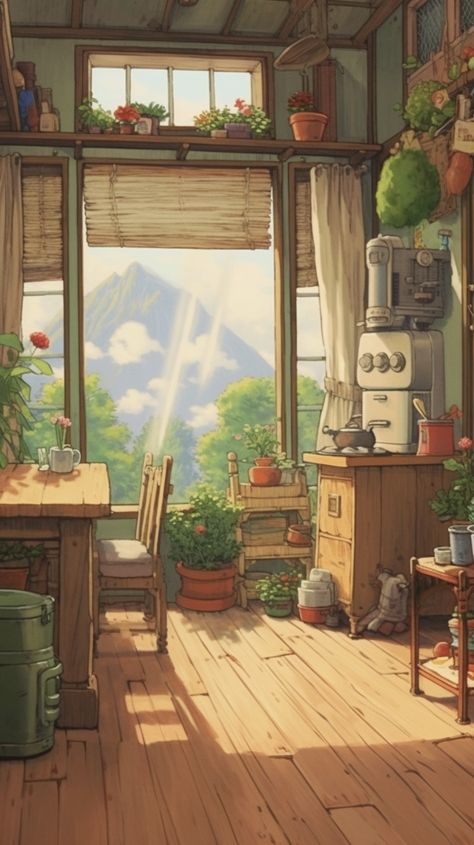 Art Studio Ghibli, Lofi Aesthetic, Anime House, Studio Ghibli Background, Amoled Wallpapers, Ghibli Artwork, Studio Ghibli Art, 수채화 그림, Ghibli Art