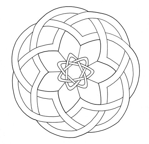 Intricate Design inspired by Celtic Art, looking like a simple Mandala                from Paul K collection Celtic Patterns Templates, Celtic Coloring, Celtic Knotwork Design, Celtic Quilt, Celtic Mandala, Tattoo Painting, Art Coloring Pages, Simple Mandala, Celtic Patterns