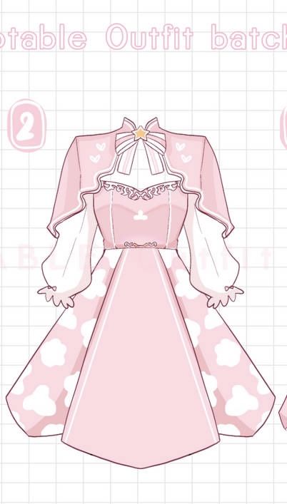 Cute Dress Drawing Kawaii, Pink Adoptable Outfit, Pink Clothes Drawing, Cute Anime Dress, Cute Anime Dresses Design, Pink Anime Dress, Kawaii Clothes Drawing, Cute Dress Drawing, Cute Outfit Ideas Drawing