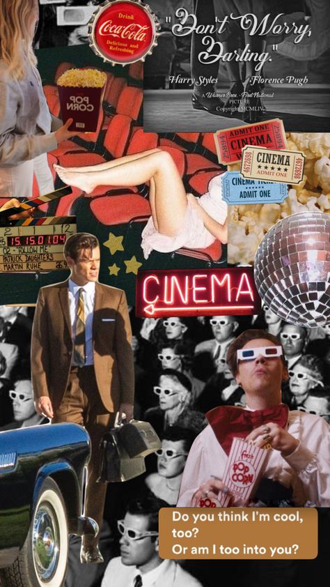 #cinema #harrystyles #moodboard #aesthetic #vintage #collage Film Lover Aesthetic, Cinema Aesthetic Wallpaper, Film Collage Aesthetic, Cinema Collage Art, Theater Collage, Hollywood Collage, Aesthetic Movie Collage Wallpaper, Collages Ideas, Poster Moodboard