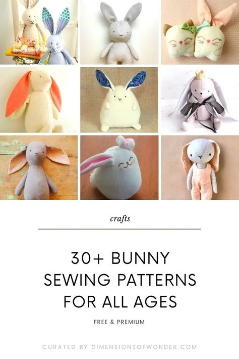 Free Bunny Sewing Pattern, Doll Patterns Free Sewing, Rabbit Sewing, Bunny Sewing Pattern, Bunny Sewing, Bunny Patterns, Bunny Templates, Mini Bunny, Rabbit Soft Toy