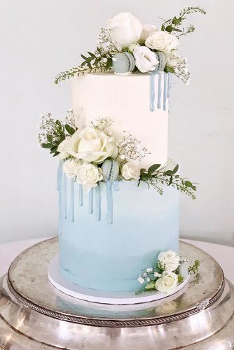 The Most Popular Wedding Color Trends For 2019 ★ wedding color trends modern white blue ombre bridal cake with white roses and baby breath cakes.n.sprinkles Roses And Baby Breath, Cake With White Roses, Wedding Cake Fillings, Wedding Palettes, Cakes Simple, Bridal Cake, Baby Blue Weddings, Popular Wedding Colors, Wedding Color Combinations