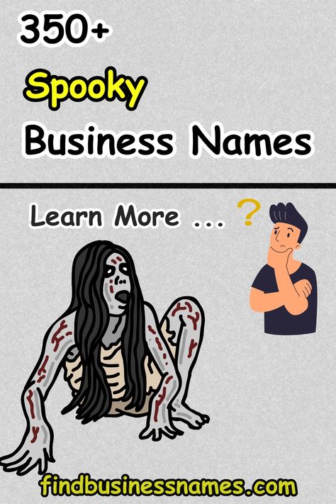 Looking for the perfect spooky business name? 

Unleash your creativity with our curated list of eerie and catchy names that will haunt the competition. 

Whether it's a haunted house or a mysterious cocktail bar, find the ideal name to bewitch your customers. 

#SpookyBusinessNames Bakery Names, Halloween Names, Catchy Names, Restaurant Names, A Haunted House, Business Deals, Cocktail Bar, Cool Bars, Business Names