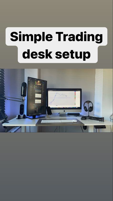 Simple no clutter trading desk setup Trading Desk Setup, Binance Trading, Trading Setup, Trading Desk, Investing In Cryptocurrency, Trading Signals, Home Office Setup, Office Setup, Desk Setup