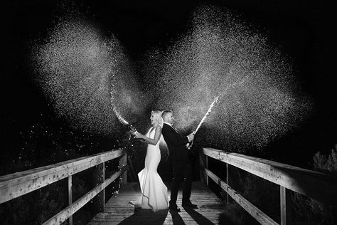 Wedding Champagne Picture, Wedding Champagne Spray Photo, Wedding Champagne Spray, Champagne Spray Wedding Photo, Champagne Spray Photo, Nightime Wedding, Champagne Spray, Cheap Champagne, Ivory Tribe