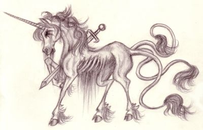 Scary Unicorn, Unicorn Sketch, Evil Unicorn, Head Sketch, Scary Drawings, Goth Tattoo, Unicorn Drawing, Beautiful Unicorn, Eat My