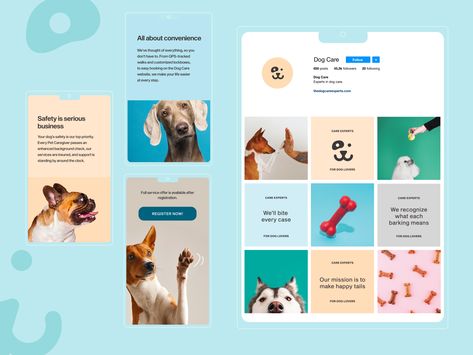 Animal Shelter Design, Instagram Grid Layout, Dog Marketing, Instagram Grid Design, Pet Branding, Instagram Branding Design, Pet Spa, Dog Club, Pet Hotel