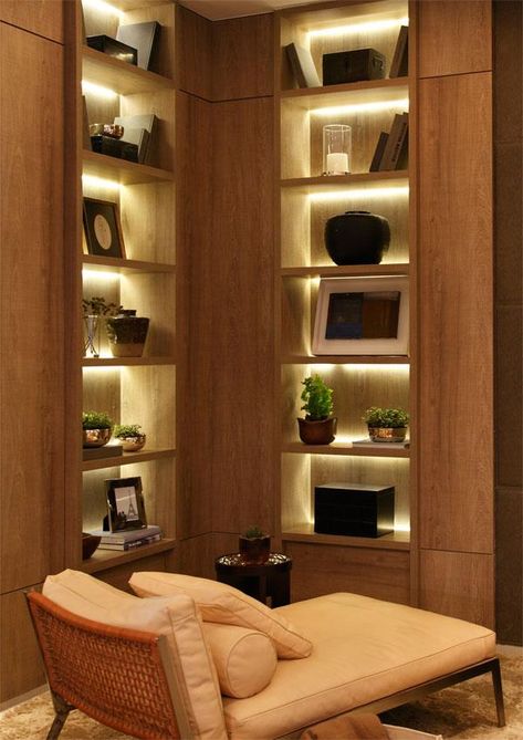 Débora Aguiar Niche Shelving, Creative Shelves, Bookcase Ideas, Boutique Display, Wall Niche, Wall Wood, Book Shelves, Modern Fireplace, Century Furniture