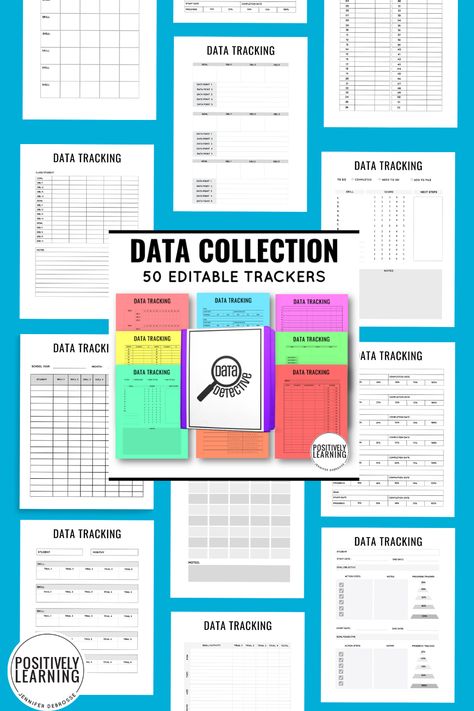 This is a huge set of one-page data collection forms for a variety of settings. Use them for progress monitoring, tracking IEP goals and objectives, and even as your own teacher checklist! Behavior Tracking Data Collection, Special Education Resource Teacher, Progress Monitoring Special Education, Data Collection Special Education, Math Template, Teacher Checklist, Data Collection Sheets, Data Binders, Iep Goals