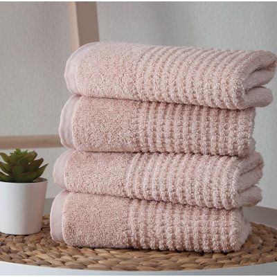 This towel is made of the finest quality 100% Turkish cotton for supreme absorbency, durability, and softness of touch. This stunning range of decorative Ricewave design towels will make a welcome addition to any bathroom or guest room. Color: Pink | Latitude Run® Ozker 4 Piece Turkish Cotton Hand Towel Set Terry Cloth/Turkish Cotton in Pink | Wayfair Turkish Towels Bathroom, Pink Hand Towels, Gray Bathroom Decor, Towel Rug, Pink Towels, Hand Towels Bathroom, Girls Bathroom, Cotton Hand Towels, Room Color