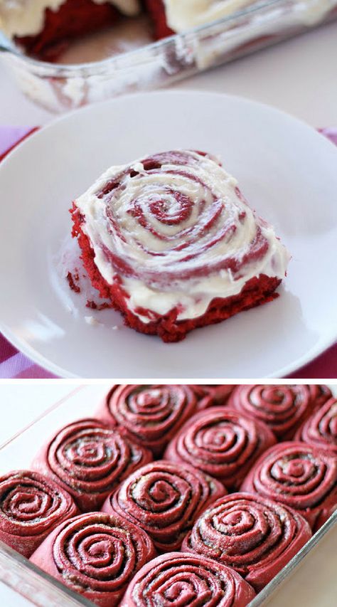 Red Velvet Cinnamon Rolls, Cake Mix Cinnamon Rolls, Red Velvet Recipes, Red Velvet Cake Mix, Boxed Cake, Duncan Hines, Mix Recipes, Cinnamon Rolls Recipe, Sweet Roll