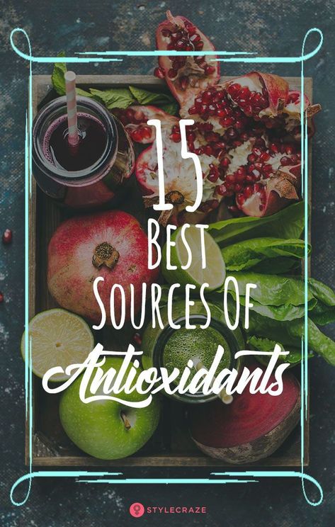 15 Best Sources Of Antioxidants. There are certain foods that are exceptionally rich sources of antioxidants. And the best part is they are so common and easily available that you can include them in your diet right away!Want to know more about antioxidants and the foods that contain them? Read on! #Health #wellness Antioxidant Food, Antioxidants Benefits, Herbal Guide, Antioxidants Benefits Skin, Toxic Cookware, High Antioxidant Foods, Anti Oxidant Foods, Health Hair, Reactive Oxygen Species