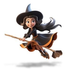 Witch Riding Broom, Witch Flying On Broom, Animated Witch, Animated Clipart, Skin Tone Hair Color, Witch Flying, Powerpoint Animation, Witch Clipart, Powerpoint Tips