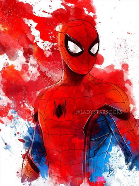 Spider Man Marvel Canvas, Spiderman Painting, Disney Watercolor, Spiderman Poster, Paintings Wall, Wall Art Picture, Wall Art Canvas Painting, Amazing Spiderman, Amazing Spider