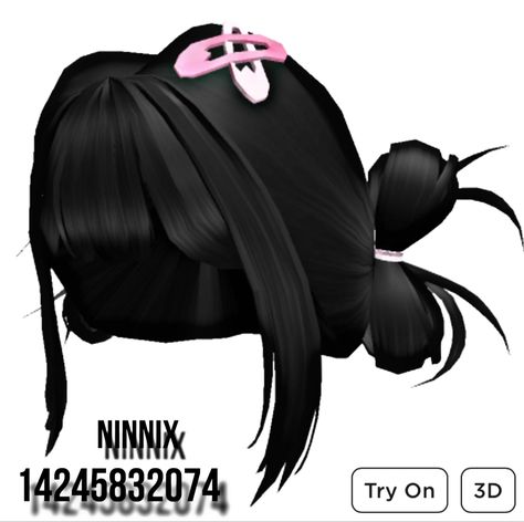 Roblox Ids, Hair Codes, Roblox Emo Outfits, Double Buns, Body Tutorial, Cute Buns, High Hair, Black Hair Roblox, Baddie Outfits Ideas