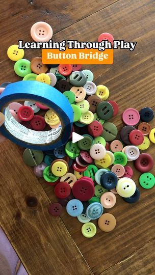 213 reactions · 24 shares | ✨Button Bridge✨
•
Remember: play is learning! It doesn’t have to be complicated or take lots of prep time 🤗
•
Grab some buttons and some painters tape and make an activity out of it!! 
•
•
❗️buttons can be a choking hazard for some kids. You know your kid best - but use with caution 🧡
•
•
make today a PLAY day!
@jamieleedom_ 
•
•
•
•
•
•
#toddlerlearning #teachingtoddlers #playislearning #playandlearn #learnthroughplay #toddleractivities #busytoddler #kidactivities #playbasedlearning #preschool #preschoolactivities #morningactivity #simpleactivities #learningathome #homeschoolmama #homeschoolpreschool #inside #insideplay #insideactivities #insidefun #insidefunforkids | Jamie || make today a PLAY day | Katy Perry · WOMAN’S WORLD Buttoning Activities, Preschool Fine Motor Skills, Morning Activities, Playbased Learning, Baby Play Activities, Preschool Fine Motor, Teaching Toddlers, Play Day, Busy Toddler