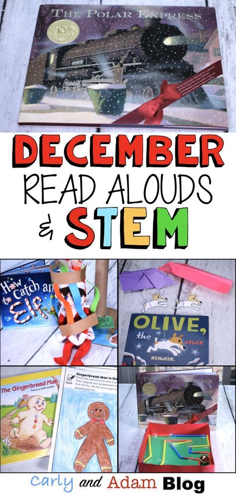 December STEM Read Alouds: What are you teaching your students during the weeks leading up to the holidays? We love using read alouds and STEM activities to create a fun and engaging classroom. Students love the hands-on STEM challenges that incorporate, reading, writing, and making. #readalouds #STEM Stem Read Alouds, December Read Alouds, December Stem, Christmas Stem Activities, Stem Bins, Holiday Stem, Kindergarten Stem, Elementary Stem Activities, Steam Ideas